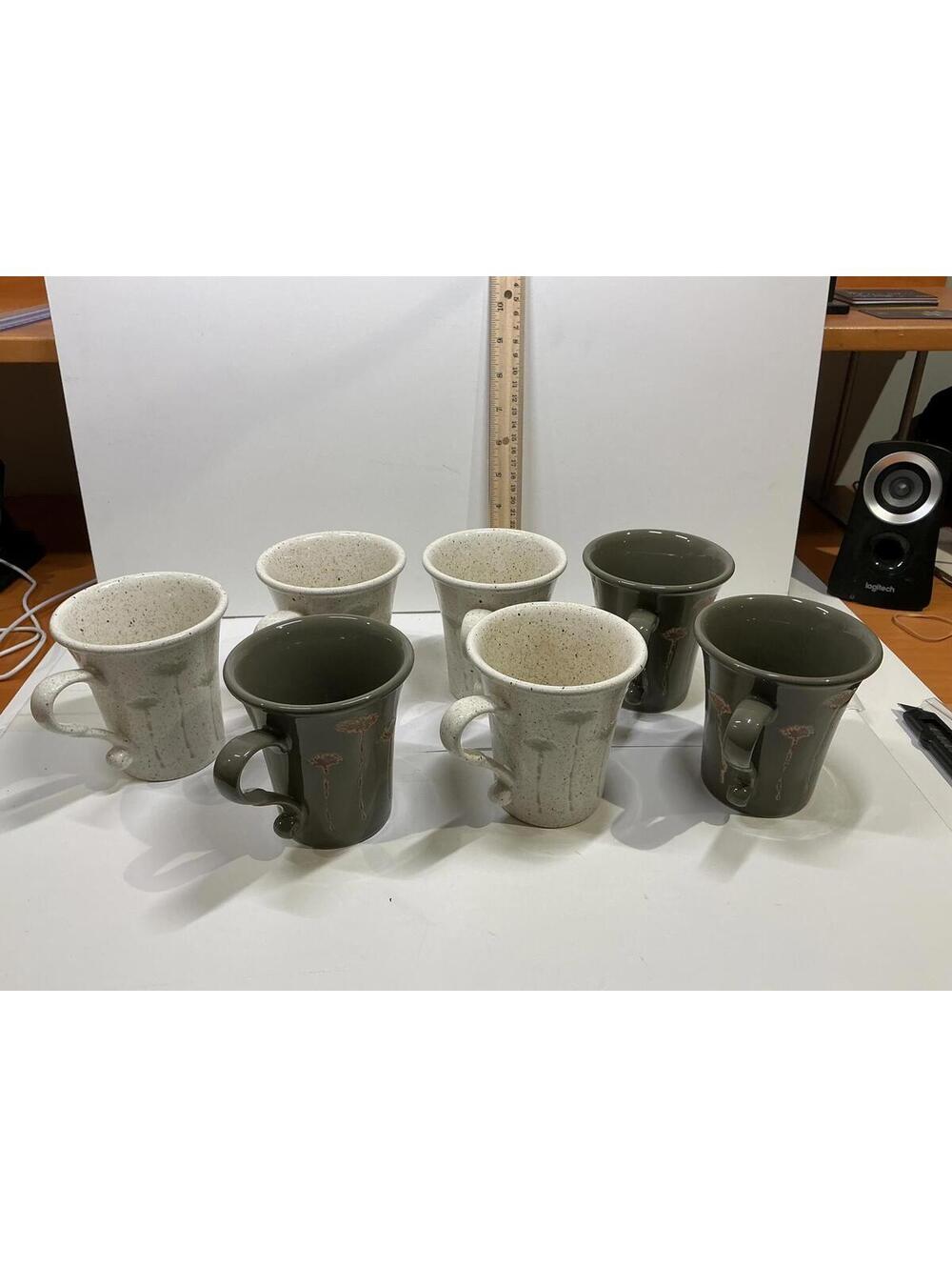 Sasaki Cornflowers Stoneware Coffee Mugs Set of 7 Speckled Japan David Zanger